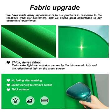 RGTBANWPN Green Screen Chair, 59in Portable Green Screen, Portable Backaround, 4.65ft Green Backqround Screen Portable, Chroma Key Green for Video, Chair Green Screen Zoom Calls