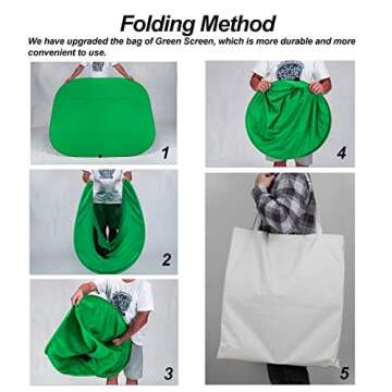 RGTBANWPN Green Screen Chair, 59in Portable Green Screen, Portable Backaround, 4.65ft Green Backqround Screen Portable, Chroma Key Green for Video, Chair Green Screen Zoom Calls