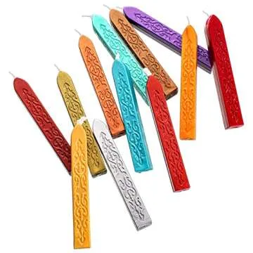 Bememo 12 Pieces Sealing Wax Sticks with Wicks Antique Fire Manuscript Sealing Wax for Wax Seal Stamp (Christmas Color)