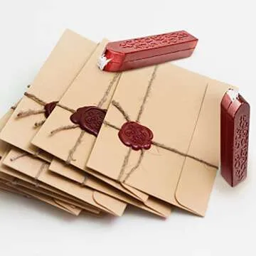 Bememo 12 Pieces Sealing Wax Sticks with Wicks Antique Fire Manuscript Sealing Wax for Wax Seal Stamp (Christmas Color)