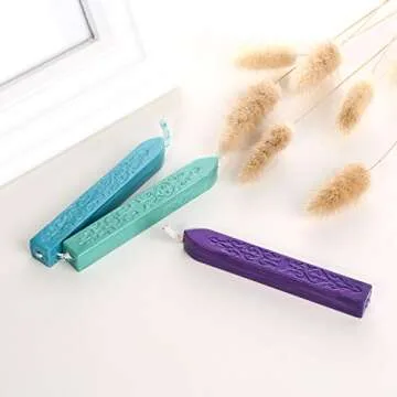 Bememo 12 Pieces Sealing Wax Sticks with Wicks Antique Fire Manuscript Sealing Wax for Wax Seal Stamp (Christmas Color)