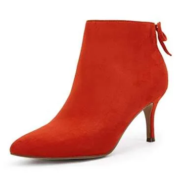 Chic Womens Pointed Toe Heels Ankle Booties for Fall