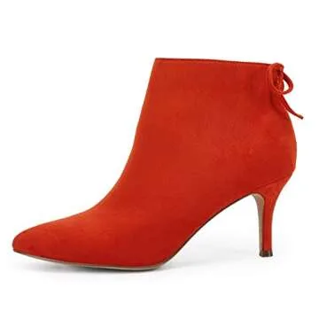 Chic Womens Pointed Toe Heels Ankle Booties for Fall