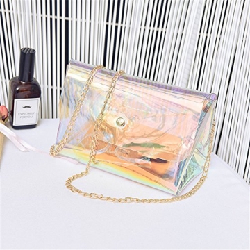 YAIRYANGTZE Holographic Transparent Shoulder Bag