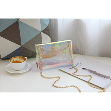 YAIRYANGTZE Holographic Transparent Shoulder Bag