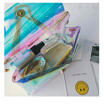 YAIRYANGTZE Holographic Transparent Shoulder Bag