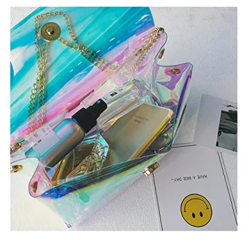 YAIRYANGTZE Holographic Transparent Shoulder Bag