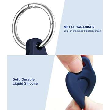 VAGAWEI AirTag Holder Keychain Compatible with Apple AirTag, 4 Pack AirTag Case Item Finders Tracker...