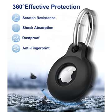 VAGAWEI AirTag Holder Keychain Compatible with Apple AirTag, 4 Pack AirTag Case Item Finders Tracker, Multi-Color Protective Silicone AirTag Accessories