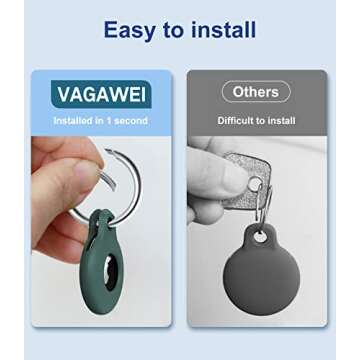 VAGAWEI AirTag Holder Keychain Compatible with Apple AirTag, 4 Pack AirTag Case Item Finders Tracker, Multi-Color Protective Silicone AirTag Accessories