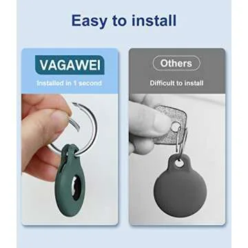 VAGAWEI AirTag Holder Keychain Compatible with Apple AirTag, 4 Pack AirTag Case Item Finders Tracker, Multi-Color Protective Silicone AirTag Accessories