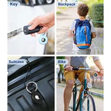 VAGAWEI AirTag Holder Keychain Compatible with Apple AirTag, 4 Pack AirTag Case Item Finders Tracker, Multi-Color Protective Silicone AirTag Accessories