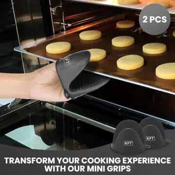 7-Piece Heat Resistant Silicone Oven Mitts and Pot Holders Set – Includes Trivets, Pinchers, Spoon Rest – Durable BPA-Free, Food Safe Kitchen Essentials Baking Set