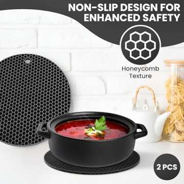 7-Piece Heat Resistant Silicone Oven Mitts and Pot Holders Set – Includes Trivets, Pinchers, Spoon Rest – Durable BPA-Free, Food Safe Kitchen Essentials Baking Set