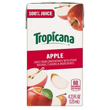 Tropicana 100% Juice Box, Apple Juice, 4.23oz (Pack of 44) - Real Fruit Juices, Vitamin C Rich, No Added Sugars, No Artificial Flavors
