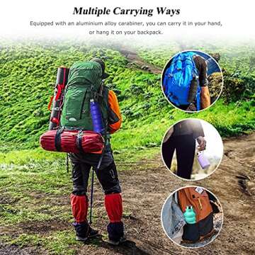 Nefeeko Collapsible Water Bottle, 27oz Reuseable BPA Free Silicone Foldable, Portable Leak Proof Sports Water Bottle with Carabiner for Travel Gym Camping Hiking