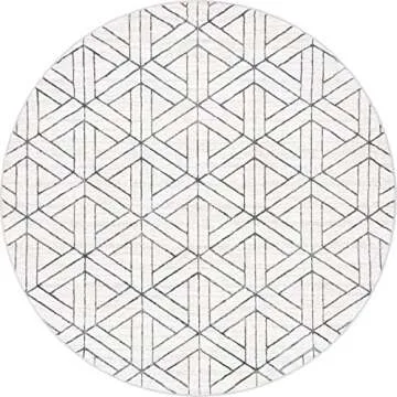 Elegant 8 Ft Round Lattice Trellis Rug for Home Decor