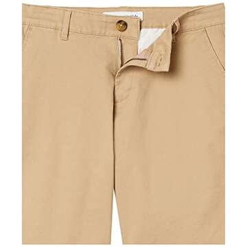 Amazon Essentials Women's Mid-Rise Slim-Fit 10" Inseam Bermuda Khaki Short, Khaki Brown, 16