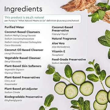 Puracy Foaming Hand Soap Refill, 98.6% Plant-Based, Sulfate-Free Natural Foam Hand Wash Refills, Gently Scented with Real (Cucumber & Mint 64 Ounce)