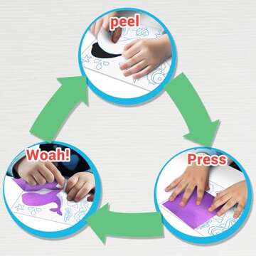 Foil Art Craft Kits for Kids , Animals Mega Mess -free Fun Activity Set for Child, DIY Printing Craft Kits, Gifts for Ages 4 5 6 7 8 9 10 11 12 Years old, Art Supplier Travel Toys for Boys Girls