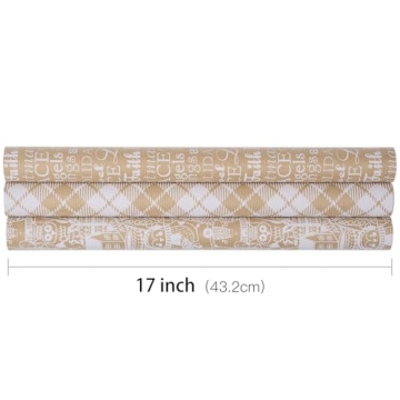 RUSPEPA Christmas Kraft Wrapping Paper - 3 Rolls of Holiday Joy