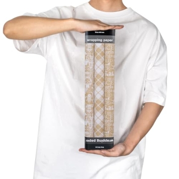 RUSPEPA Christmas Kraft Wrapping Paper - 3 Rolls of Holiday Joy