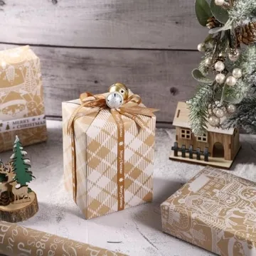 RUSPEPA Christmas Kraft Wrapping Paper - 3 Rolls of Holiday Joy