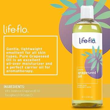 LIFE-FLO Carrier Oil | 16oz (Pure Grapeseed Oil)