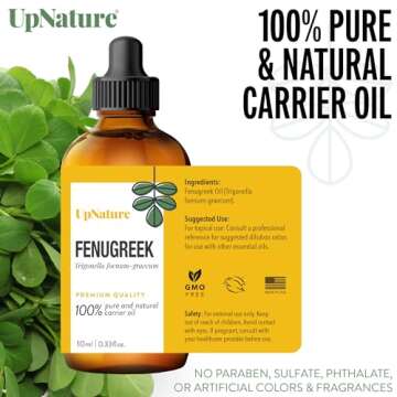 UpNature Fenugreek Oil - Pure Essential Oil for Hair and Skin