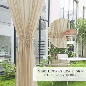 RYB HOME Farmhouse Sheer Outdoor Curtains, Elegant & Functional