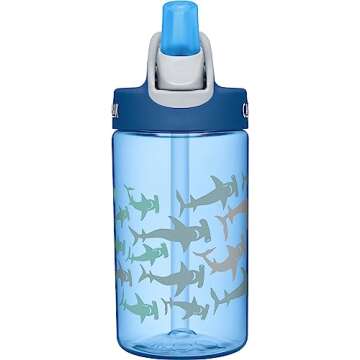 CamelBak eddy Kids Water Bottle - CamelBak Kids Big Bite Valve - Spill Proof - Water Bottle For Kids - BPA-Free Water Bottle - 12oz, Hammerheads