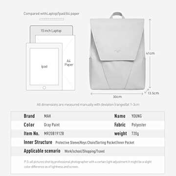 MAH Travel Laptop Backpack - Stylish & Durable 15.6 Inch Laptop Bag