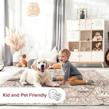 nuLOOM Harriet Vintage Medallion Fringe Area Rug - 8x10 Area Rug Traditional Light Brown/Ivory Rugs for Living Room Bedroom Dining Room Kitchen