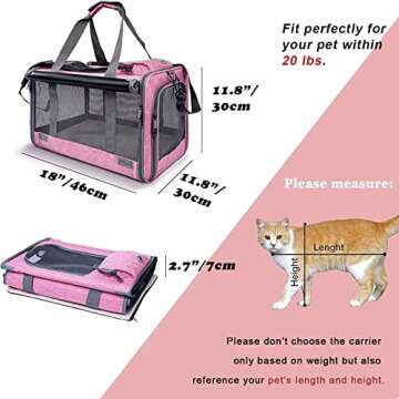 GAPZER Pet Carrier for Large and Medium Cats, Soft-Sided Pet Carrier for Big Medium Cats and Puppy D...