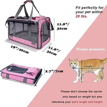 GAPZER Pet Carrier for Large and Medium Cats, Soft-Sided Pet Carrier for Big Medium Cats and Puppy D...