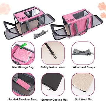 GAPZER Pet Carrier for Large and Medium Cats, Soft-Sided Pet Carrier for Big Medium Cats and Puppy Dog Carriers Cat Carriers, Pet Privacy Protection Travel Carrier