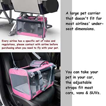 GAPZER Pet Carrier for Large and Medium Cats, Soft-Sided Pet Carrier for Big Medium Cats and Puppy Dog Carriers Cat Carriers, Pet Privacy Protection Travel Carrier