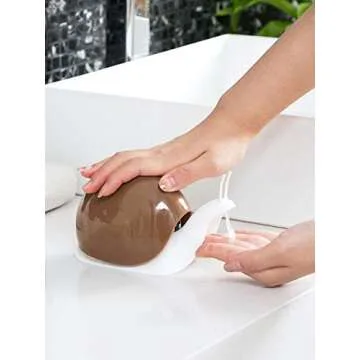 Cute Snail Soap Dispenser for Kitchen Bathroom etc. (120ML) (Brown)