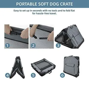 Pettycare 42 Inch Portable Soft Dog Crate for Large Dogs