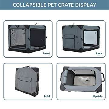 Pettycare 42 Inch Portable Soft Dog Crate for Large Dogs