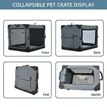 Pettycare 42 Inch Portable Soft Dog Crate for Large Dogs
