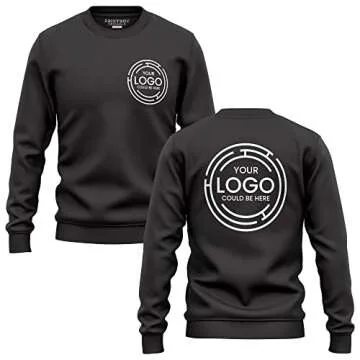 Custom Workwear Uniforms, 5 Pack T-Shirt 1 Sweatshirt, Custom Shirts Mens Sweater Small Business Company Logo Front and Back Black