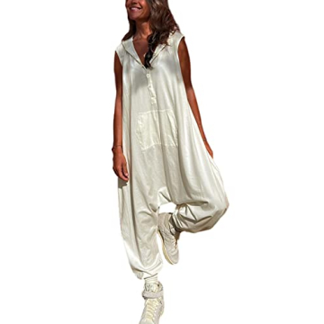 Tanming Casual Hooded Jumpsuit for Women