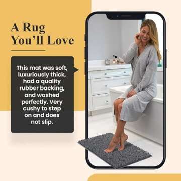 MAYSHINE Chenille Bath Mat | Soft & Non-Slip Area Rug