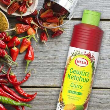 Delicious German Hela Curry Gewurz Delicate Ketchup - Mild (800 ml) | perfect with meat, sausages, fish, fries, pasta and rice