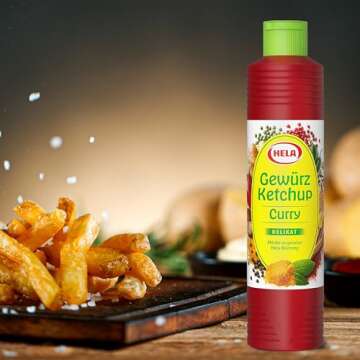 Delicious German Hela Curry Gewurz Delicate Ketchup - Mild (800 ml) | perfect with meat, sausages, fish, fries, pasta and rice