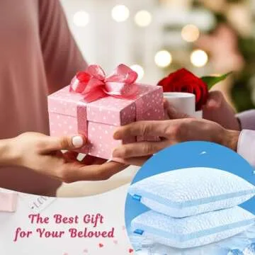 QUTOOL Double Sided Cooling Pillow for Hot Sleepers, Shredded Memory Foam Pillows King Size Set of 2, Adjustable Soft & Firm Gel Bed Pillow for Side, Back, Stomach Sleepers