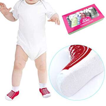 Fly Love 6 Pairs Baby Cotton Sneaker Ankle Socks