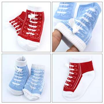 Fly Love 6 Pairs Baby Cotton Sneaker Ankle Socks