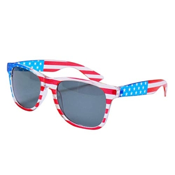 Patriotic USA Flag Metallic Shorts for Women with Glasses
